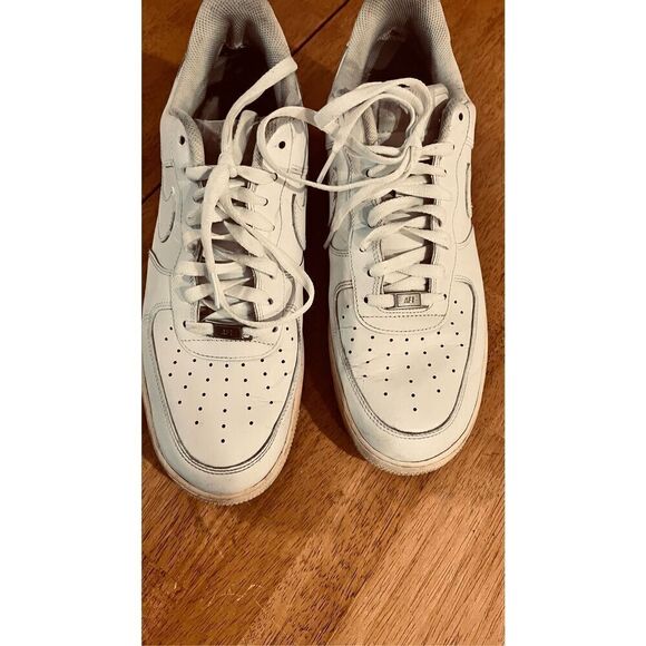 Nike AF1 White Leather Mens Sneakers Size 12.5 (B) - Picture 13 of 13